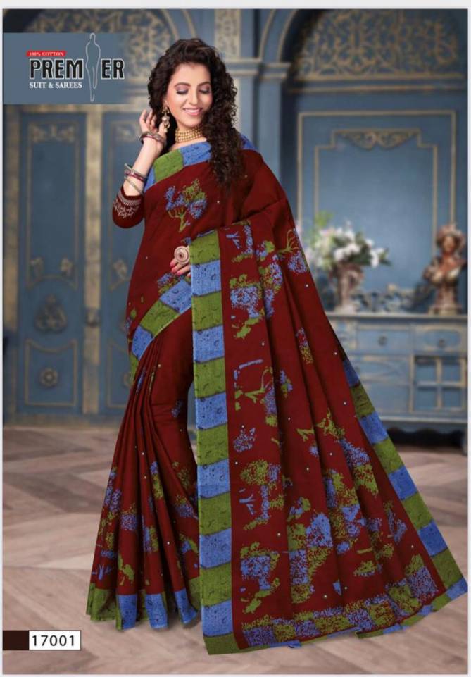 Premier Saravani 17 Printed Cotton Regular Wear Designer Saree Collection